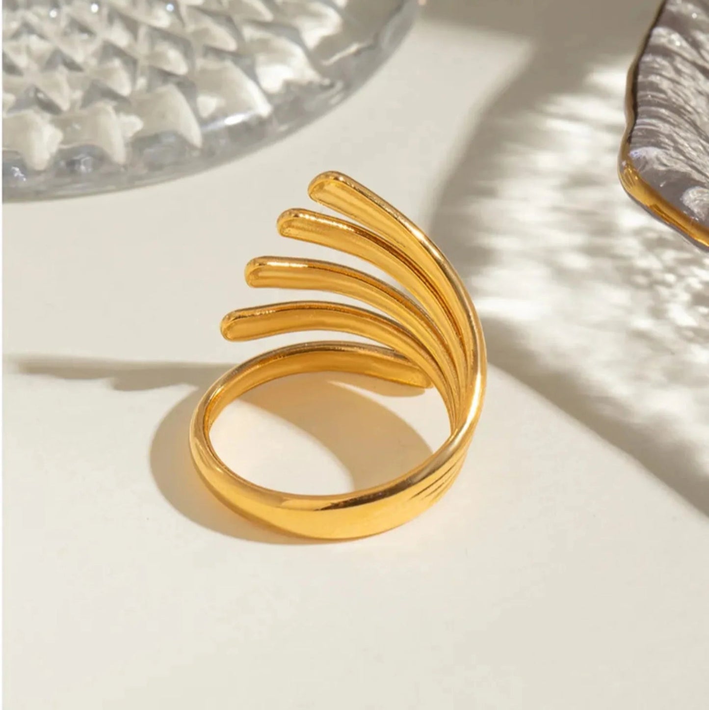 Lines of Light Ring Ivory Embers