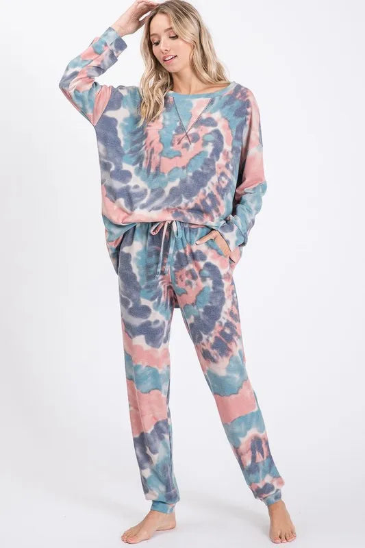 BiBi Tie Dye French Terry Casual Pants New Era Fashion LLc