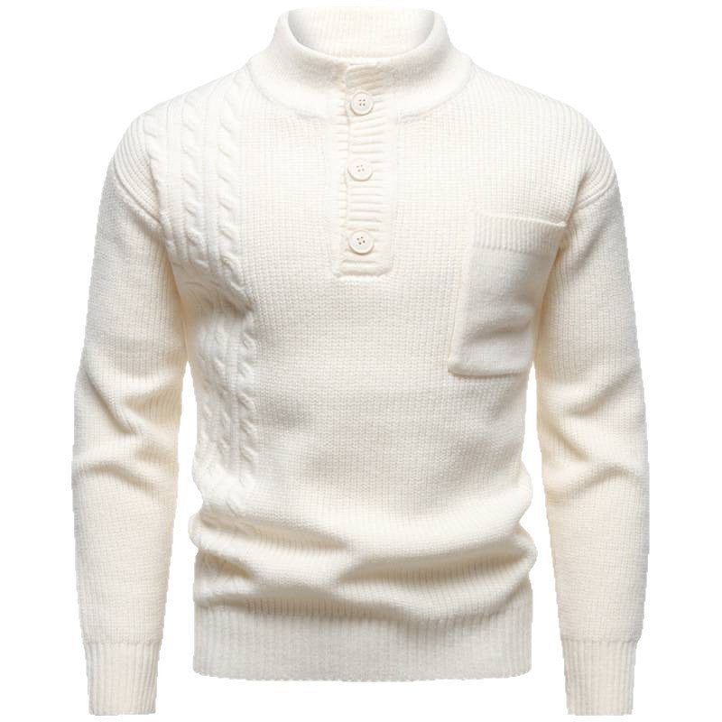 Men's Fashion British Henry Stand Collar Sweater Grayceful LLC