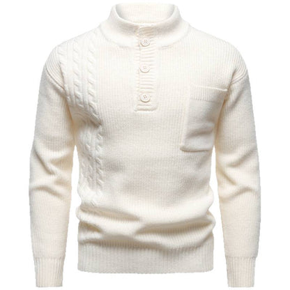 Men's Fashion British Henry Stand Collar Sweater Grayceful LLC