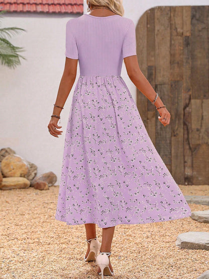 Floral Scoop-Neck Maxi Dress FitiqueFit
