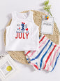 Children's Patriotic USA Floral Tank and Shorts Set New Era Fashion LLc