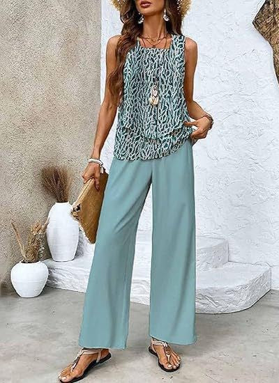 Women's 3D Print Two-Piece Vest & Pants Set – 12 Prints S–5XL FitiqueFit