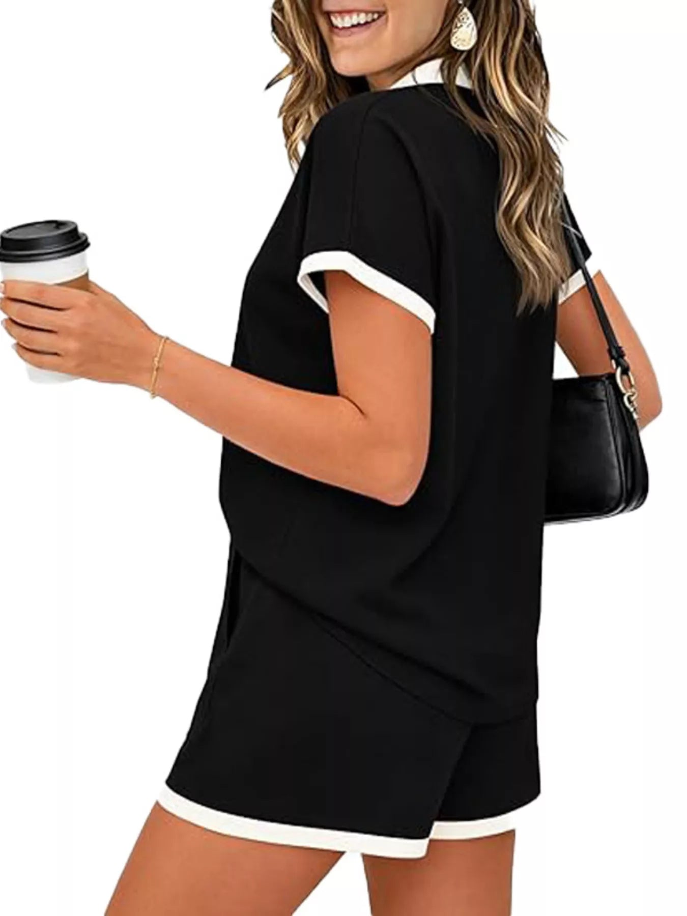 Polo Collar Short Sleeve Top and Shorts Set New Era Fashion LLc