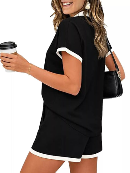 Polo Collar Short Sleeve Top and Shorts Set New Era Fashion LLc