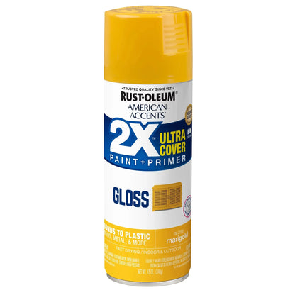 Transform Your Space with 6 Pack of Marigold American Accents 2X Ultra Cover Gloss Spray Paint - 12 Oz for Effortless Home Improvement