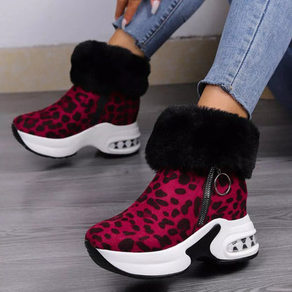 Fuzzy Side Zipper Platform Ankle Boots New Era Fashion LLc
