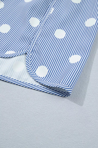 Polka Dot Striped Elastic Waist Shorts New Era Fashion LLc