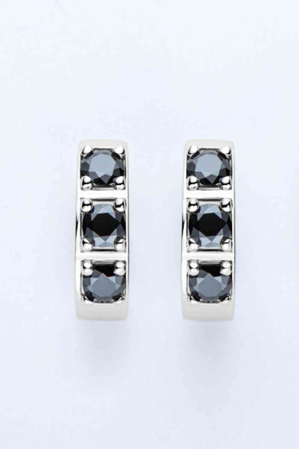 Elegant Jewel Inlaid Moissanite Huggie Earrings – Minimalist Design in Sterling Silver See size chart under “more details” The Fashion Celestial