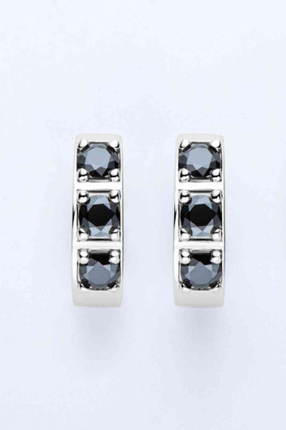 Elegant Jewel Inlaid Moissanite Huggie Earrings – Minimalist Design in Sterling Silver See size chart under “more details” The Fashion Celestial