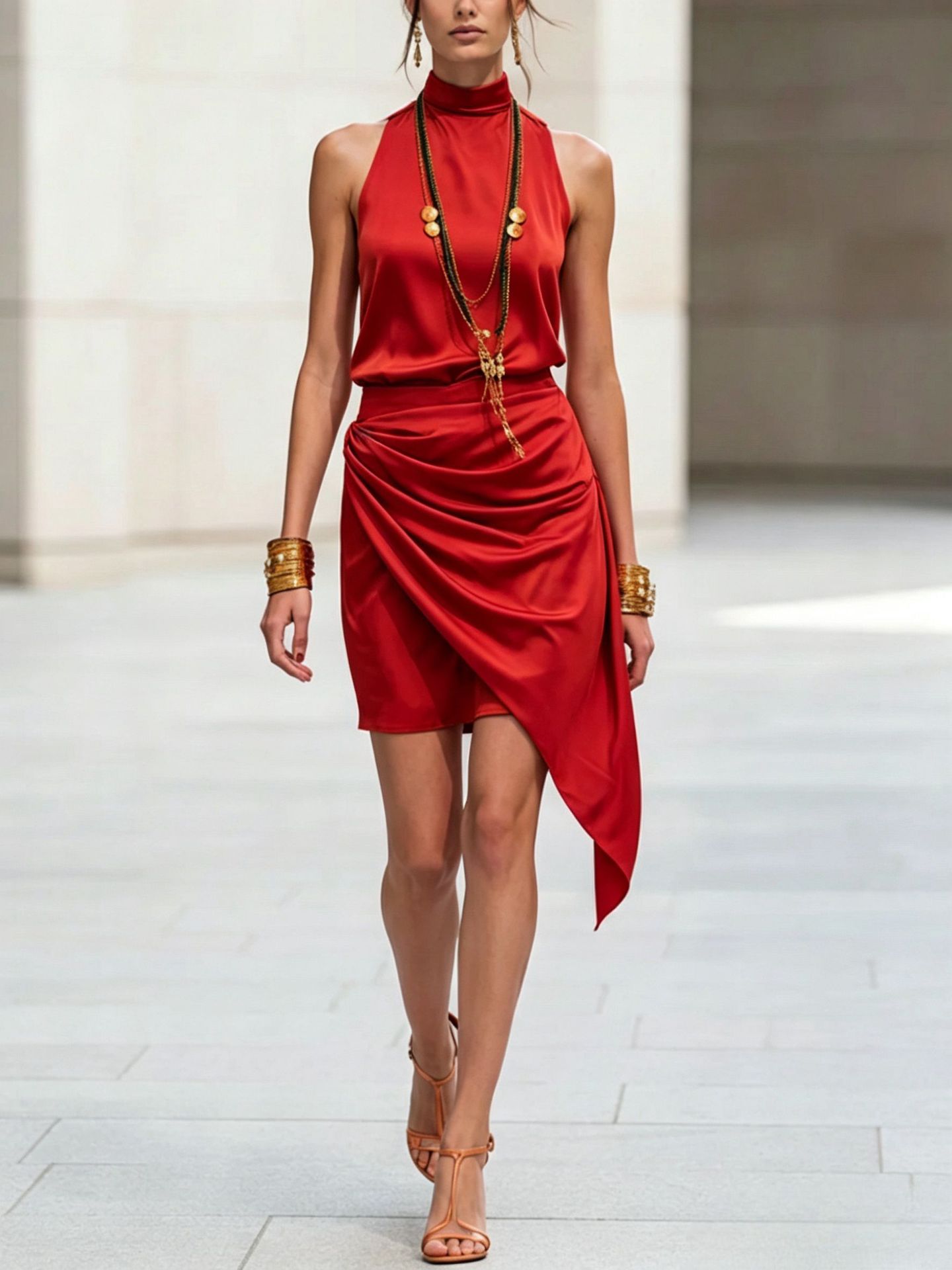 Women's Double-Layer Asymmetrical Hem Mini Skirt FitiqueFit