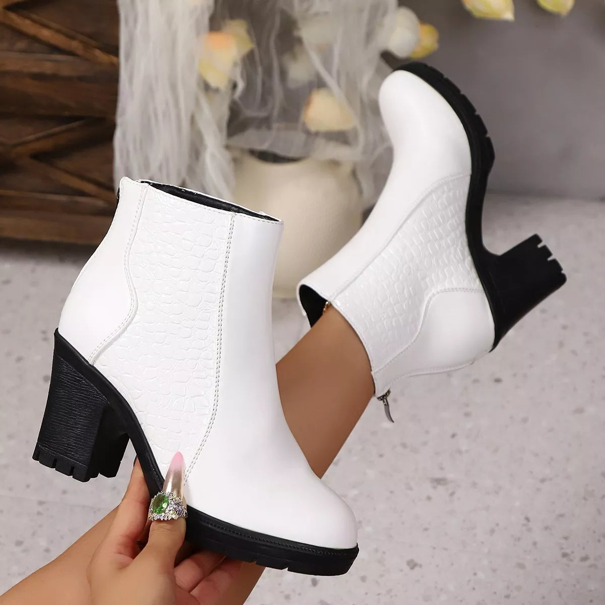 Point Toe Block Heel Boots | Sleek Pointed Heel Ankle Boot FitiqueFit