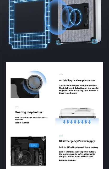 Compact Window Cleaning Robot – Smart Automatic Glass Cleaner SmartPursue™