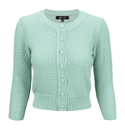 Cute Pattern Cropped Cardigan Sweater  3/4 Sleeve Shop Style & More | Fresh Looks, Everyday Deals & Free Shipping