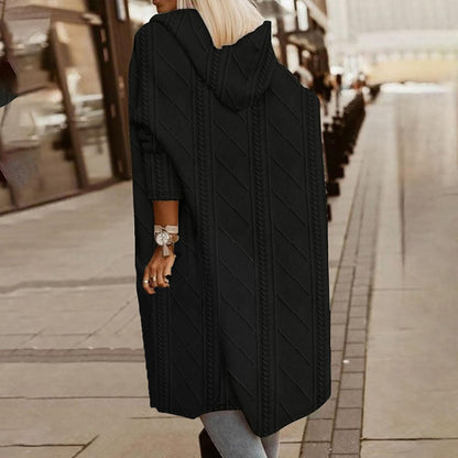 Women's Textured Hooded Longline Jacket FitiqueFit
