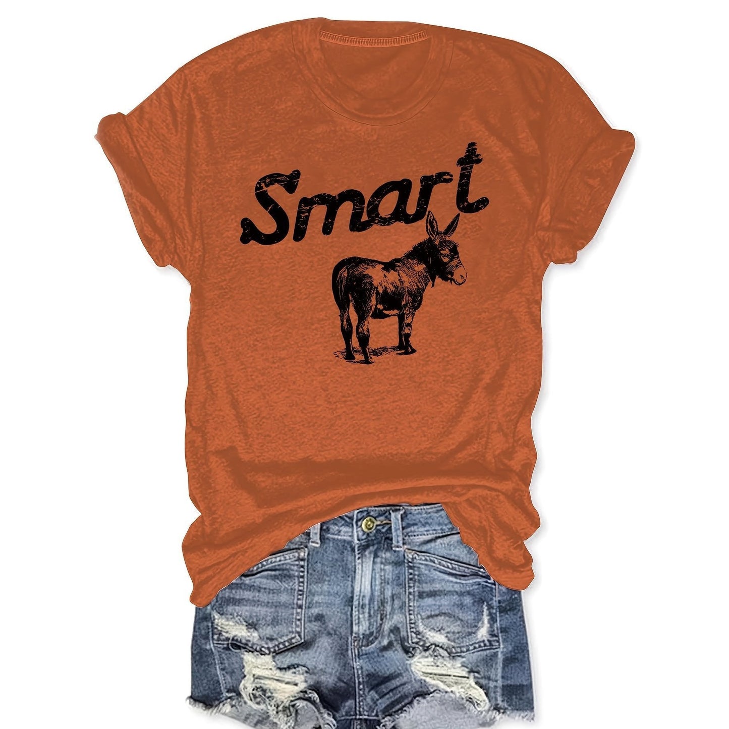 Women's Round Neck Short Sleeve T-Shirt - Casual Summer Top FitiqueFit