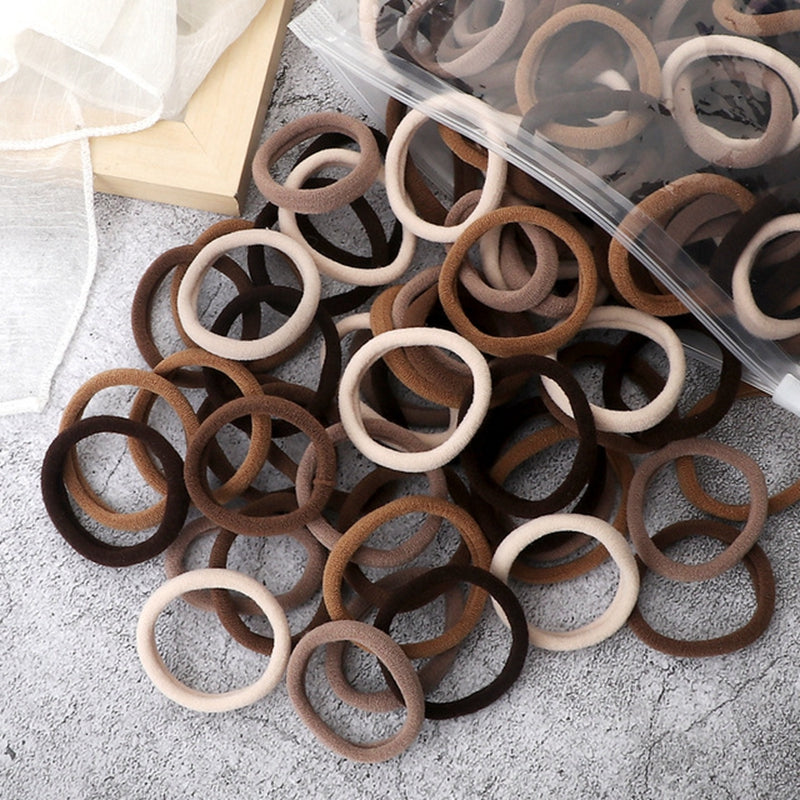 50pcs/Set Women   Basic Hair Bands 1.57inch Simple Solid Colors Elastic Headband Hair Ropes Ties Hair Accessories Ponytail Holder NovaCart