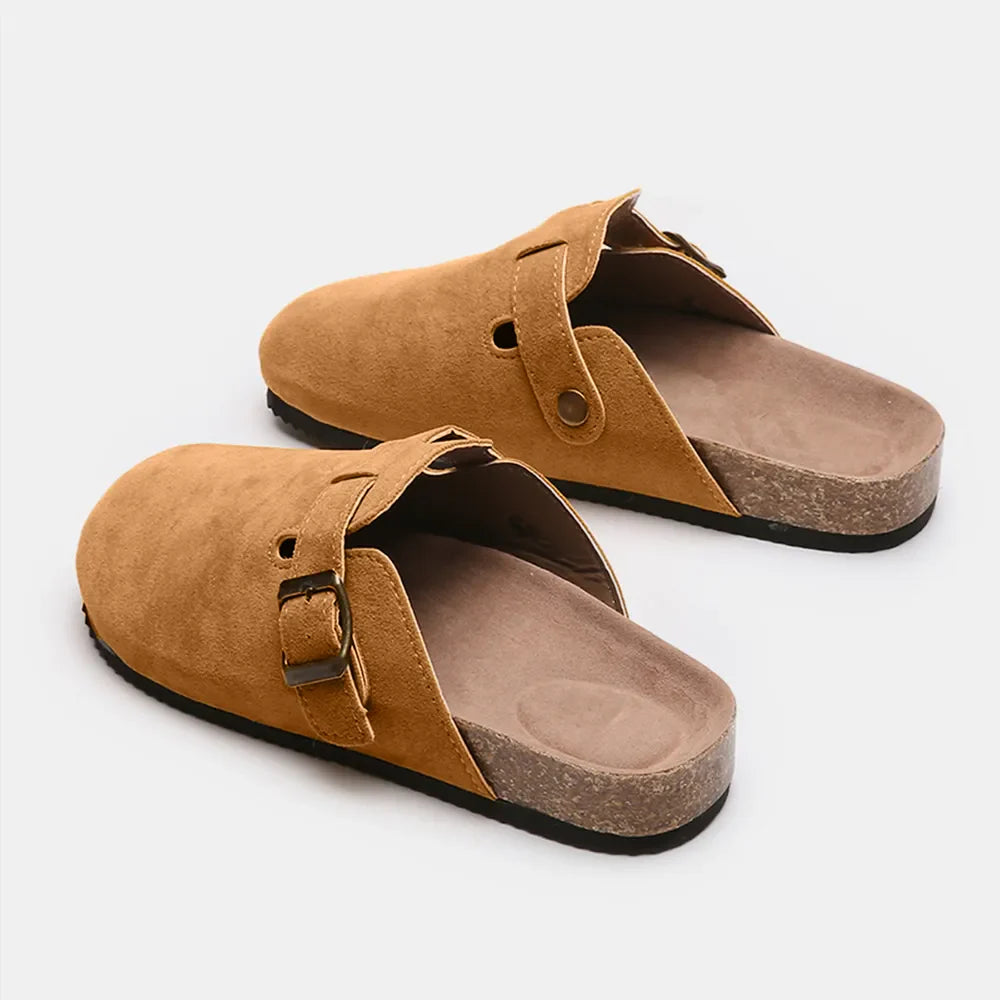 Suede Closed Toe Buckle Slide New Era Fashion LLc