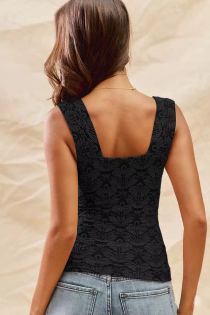 SO ME Floral Jacquard Seamless Tank Top FitiqueFit