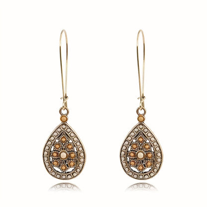 Boho Teardrop Earrings Alloy Ethnic Beads Flower Earrings Colorful Ear Jewelry NovaCart