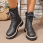 Women’s Solid Color Low Heel Mid Boots — Stylish Everyday Mid Boots FitiqueFit