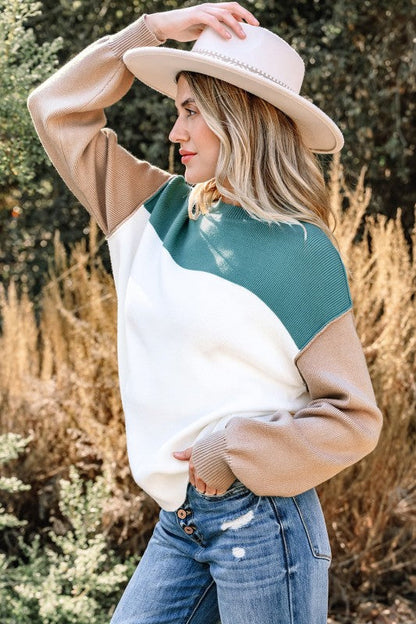 Colorblock Ribbed Knit Long Sleeve Sweater Shop Style & More | Fresh Looks, Everyday Deals & Free Shipping