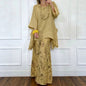 Cotton-Linen Irregular Hem Drop-Shoulder Top & Wide-Leg Pants Set | 3 Colors FitiqueFit