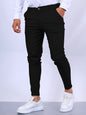 👔 Men's Slim Fit Button Trousers – Versatile Office & Casual Wear FitiqueFit