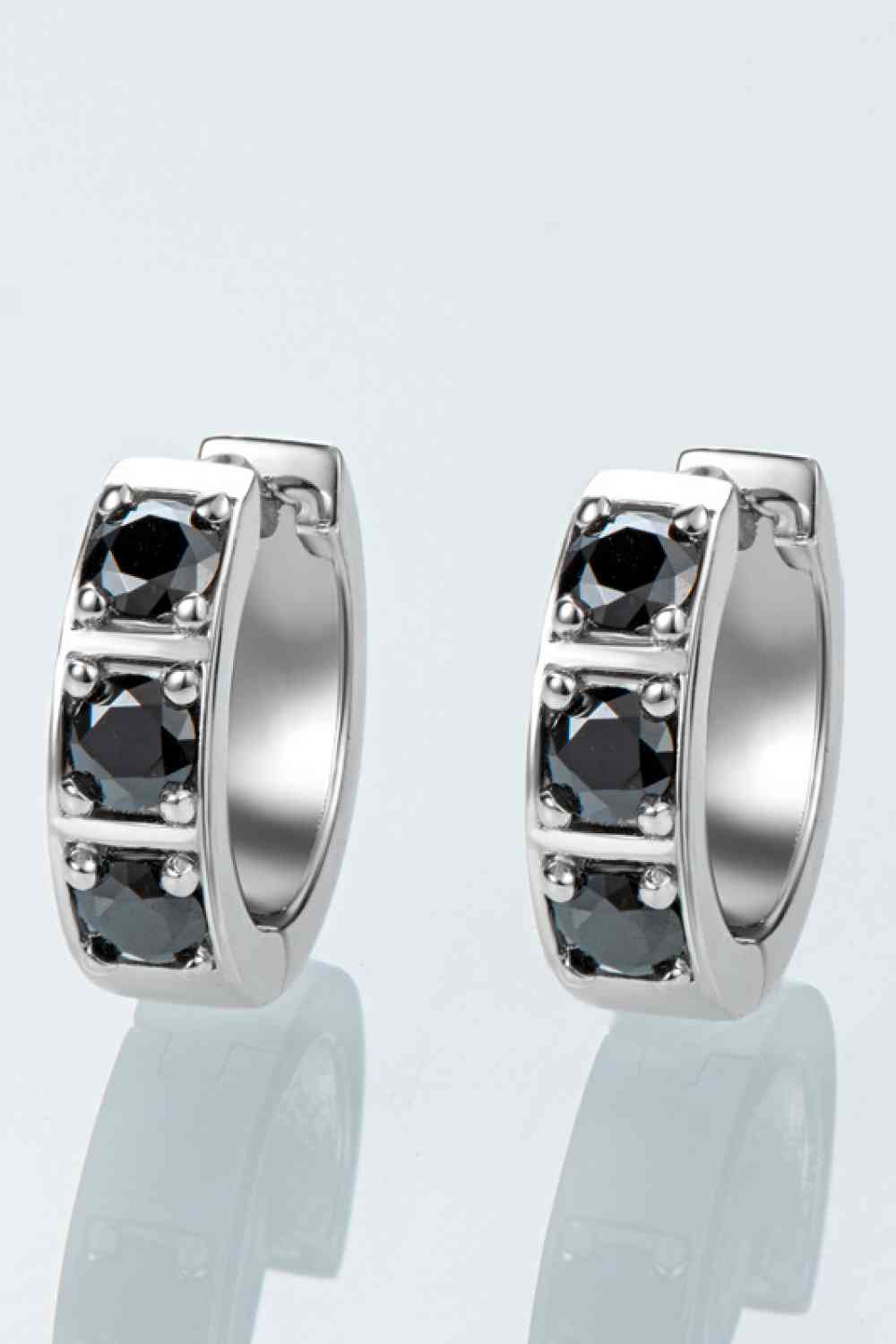 Elegant Jewel Inlaid Moissanite Huggie Earrings – Minimalist Design in Sterling Silver See size chart under “more details” The Fashion Celestial
