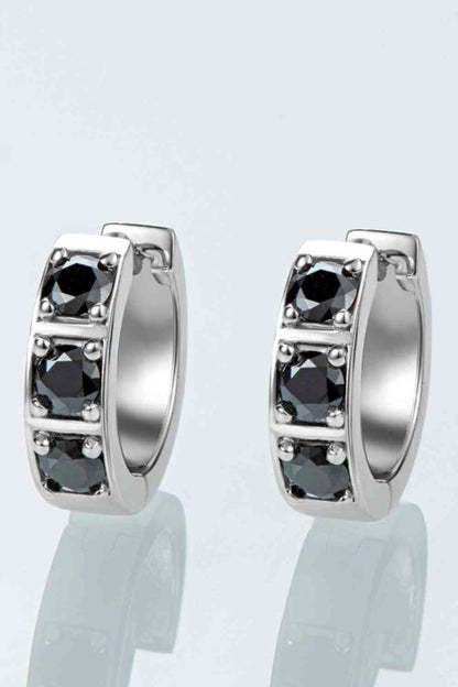 Elegant Jewel Inlaid Moissanite Huggie Earrings – Minimalist Design in Sterling Silver See size chart under “more details” The Fashion Celestial