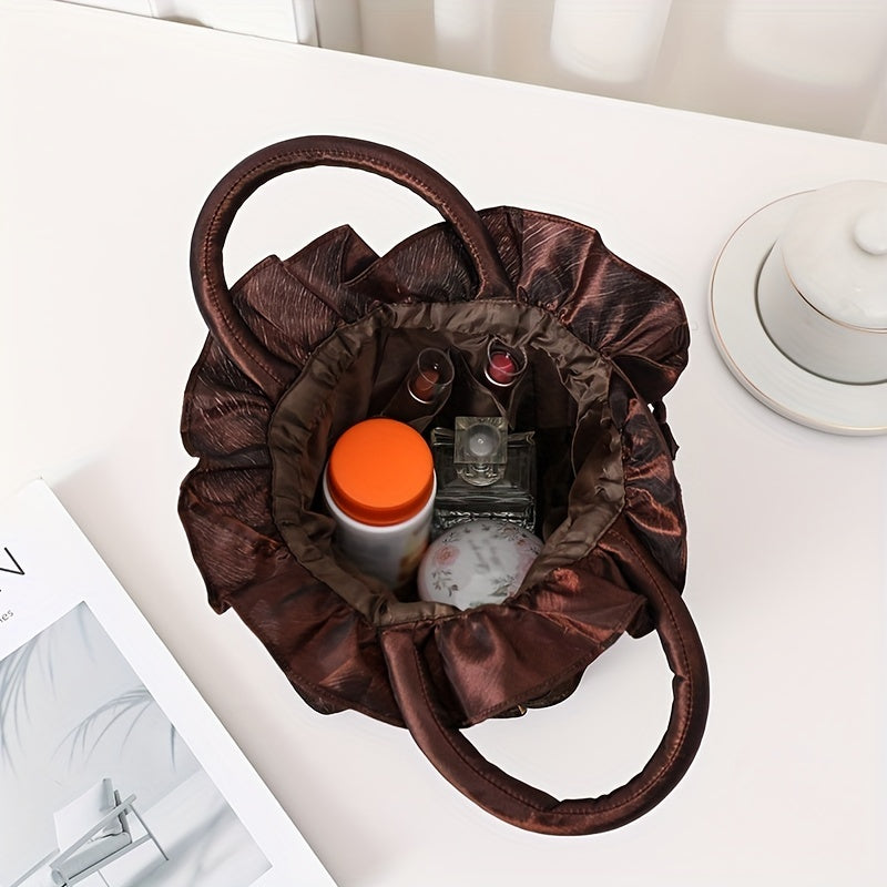 Floral Decor Drawstring Handbag, Trendy Small Evening Bag, Simple Phone Bag, Cute Bucket Bag NovaCart