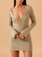 Sheer Knit Mini Cover-Up Dress New Era Fashion LLc