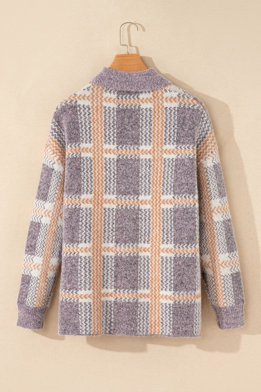 Plaid Button-Up Collared Fuzzy Cardigan Shop Style & More | Fresh Looks, Everyday Deals & Free Shipping