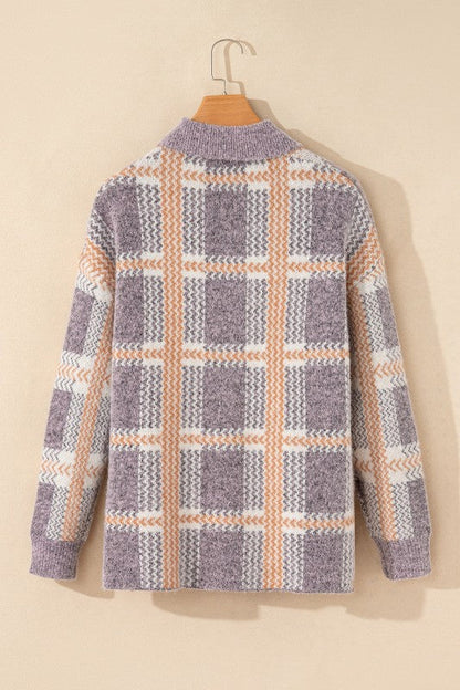 Plaid Button-Up Collared Fuzzy Cardigan Shop Style & More | Fresh Looks, Everyday Deals & Free Shipping