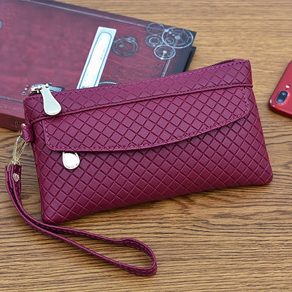 Women's Argyle Quilted Clutch Bag - Multi Zipper Wristlet Bag For Phone & Coin, Fashion Handbag - For Women - Suitable for Evening Parties & Casual Outings - Perfect Gift for Her NovaCart
