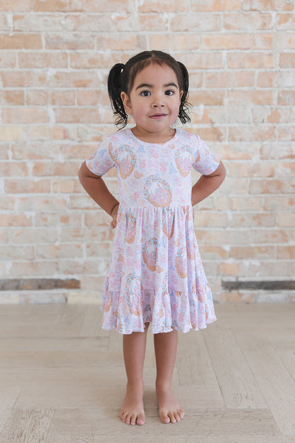 When You Wish - Ruffle Dress Blush Lotus