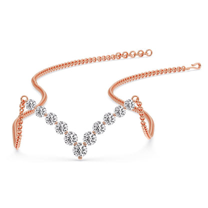 Round Graduated V-Necklace Fascinating Diamonds