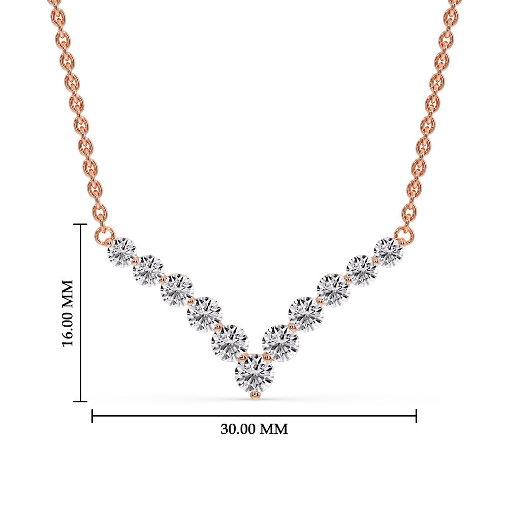 Round Graduated V-Necklace Fascinating Diamonds