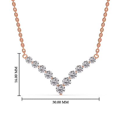 Round Graduated V-Necklace Fascinating Diamonds