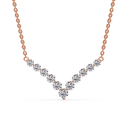 Round Graduated V-Necklace Fascinating Diamonds