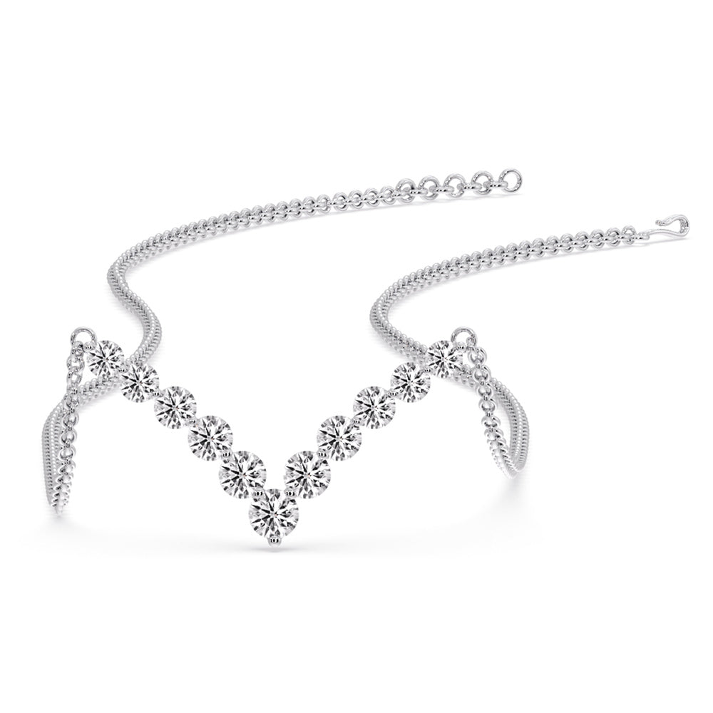 Round Graduated V-Necklace Fascinating Diamonds