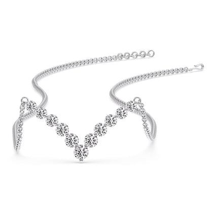 Round Graduated V-Necklace Fascinating Diamonds