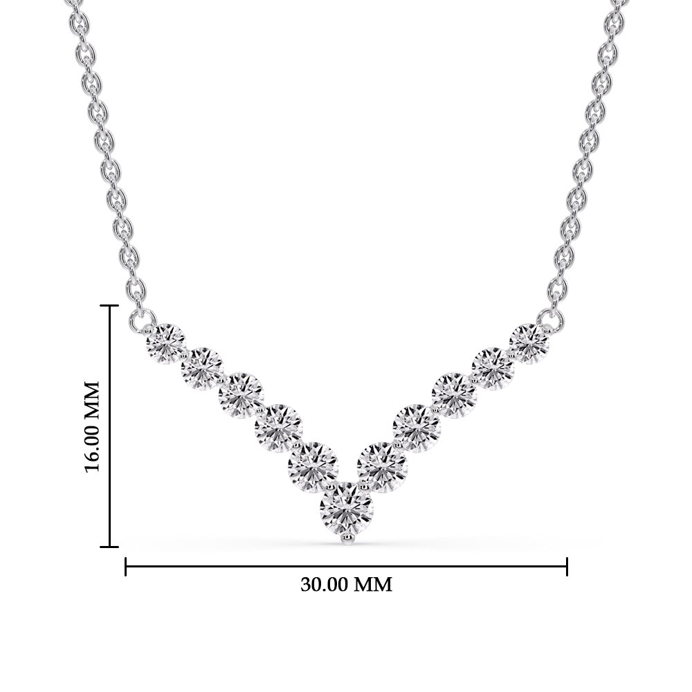 Round Graduated V-Necklace Fascinating Diamonds