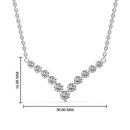 Round Graduated V-Necklace Fascinating Diamonds