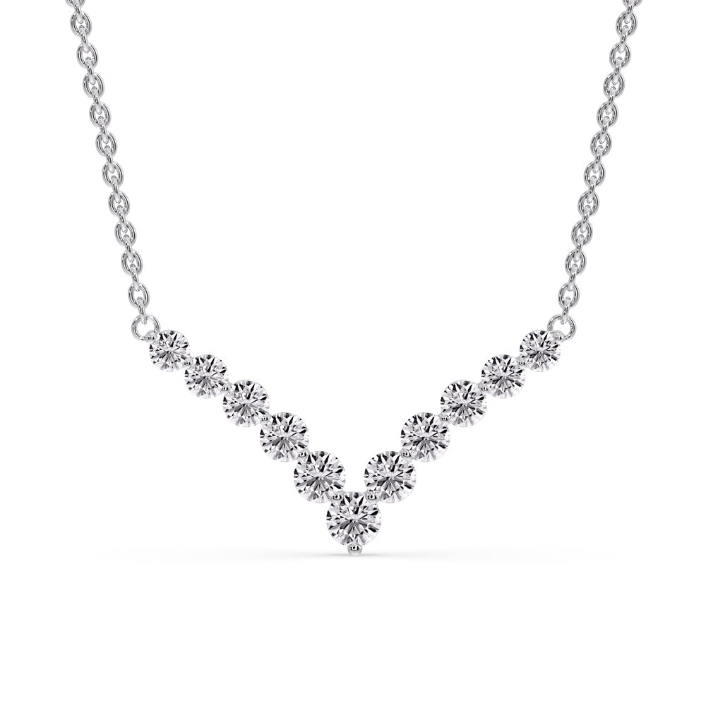 Round Graduated V-Necklace Fascinating Diamonds