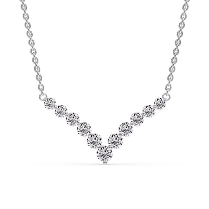 Round Graduated V-Necklace Fascinating Diamonds