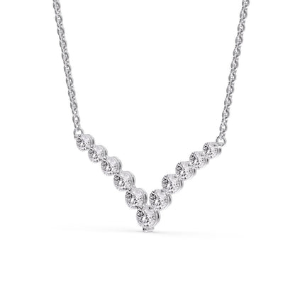 Round Graduated V-Necklace Fascinating Diamonds