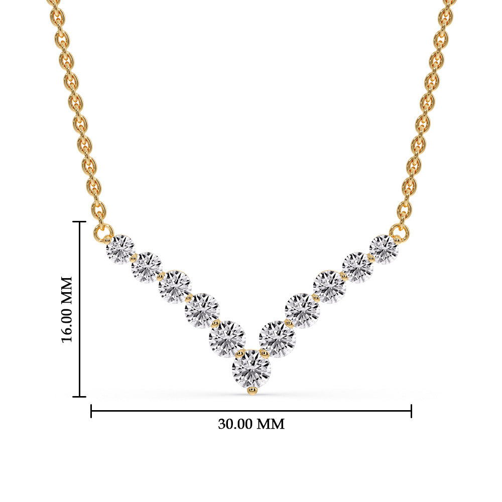 Round Graduated V-Necklace Fascinating Diamonds