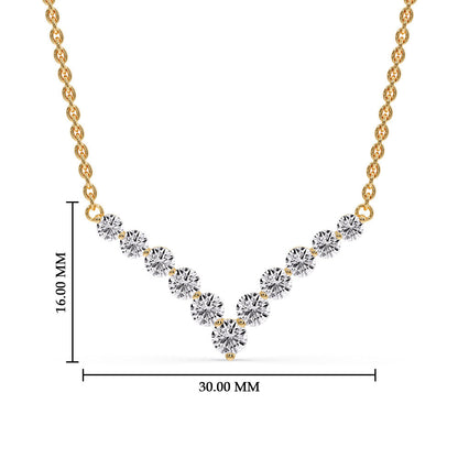 Round Graduated V-Necklace Fascinating Diamonds