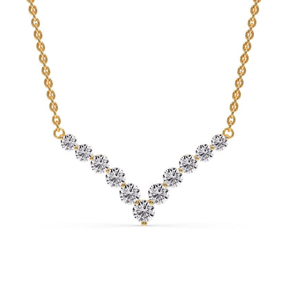 Round Graduated V-Necklace Fascinating Diamonds